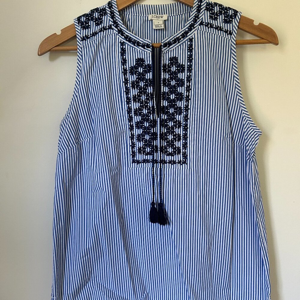 J Crew Factory Sleeveless Tunic/Blouse- Classic Prep